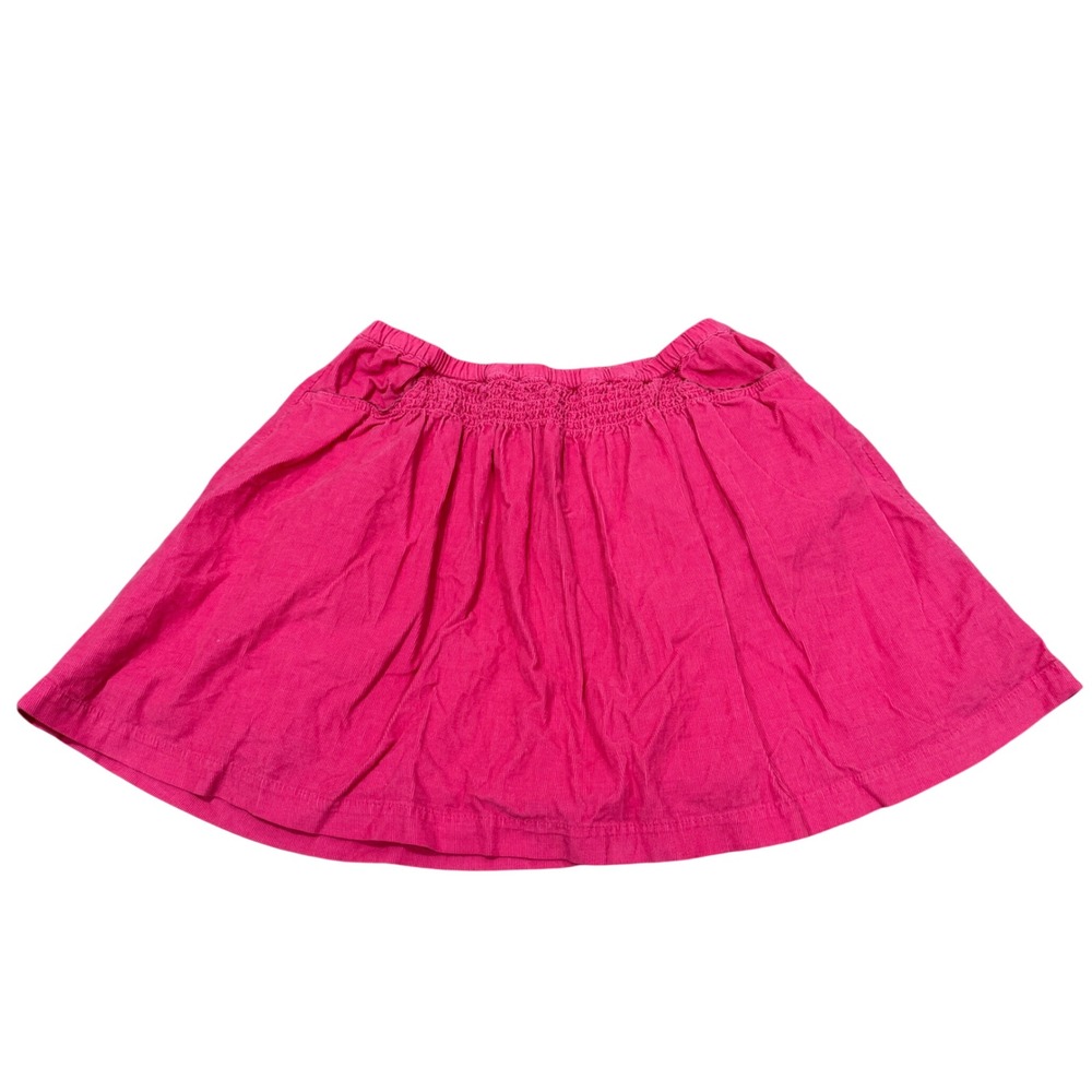 Mini Boden Girls Pink Corduroy Skirt Lined Smocked Waist Pockets Sz 7-8Y‎ Spring